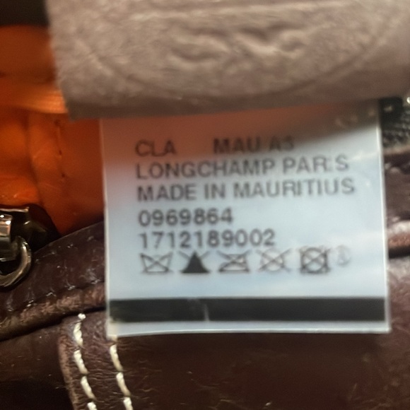 Leather cavalier mocha Longchamp crossbody bag! UNISEX - Picture 8 of 10